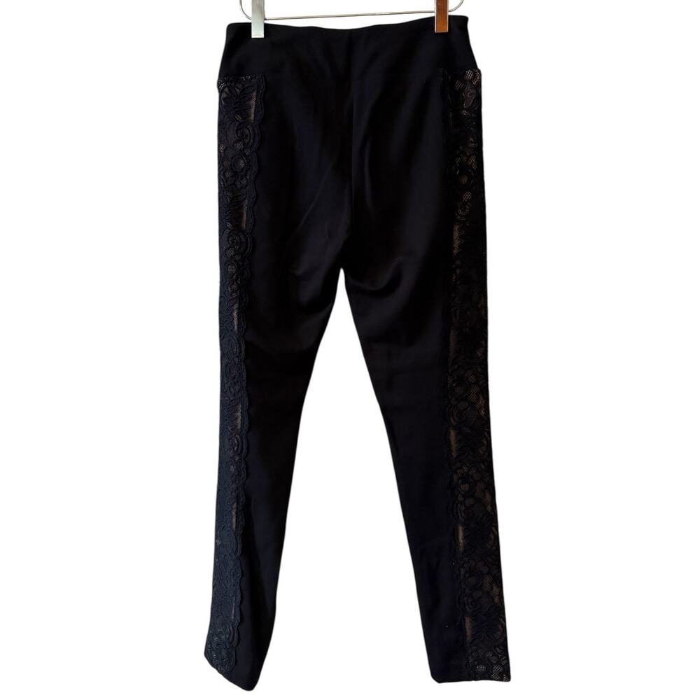 Joseph Ribkoff Lace Panel Ponte Knit Pull on Pants Black 4